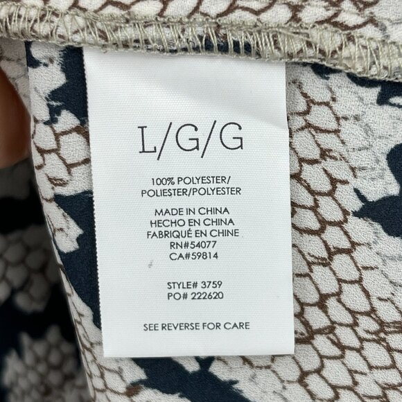 CAbi Serpentine Snake Print V-Neck Long Sleeve Blouse Top Style 3759 - Picture 7 of 9